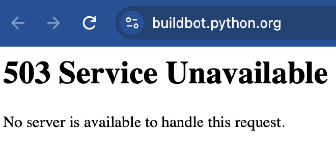 buildbot.python.org: 503 Service Unavailable. No server is available to handle this request